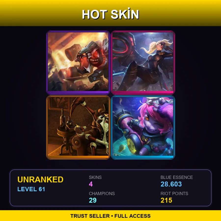 LAS | Lv61 | Unranked | 4 Skin | 29 Champ