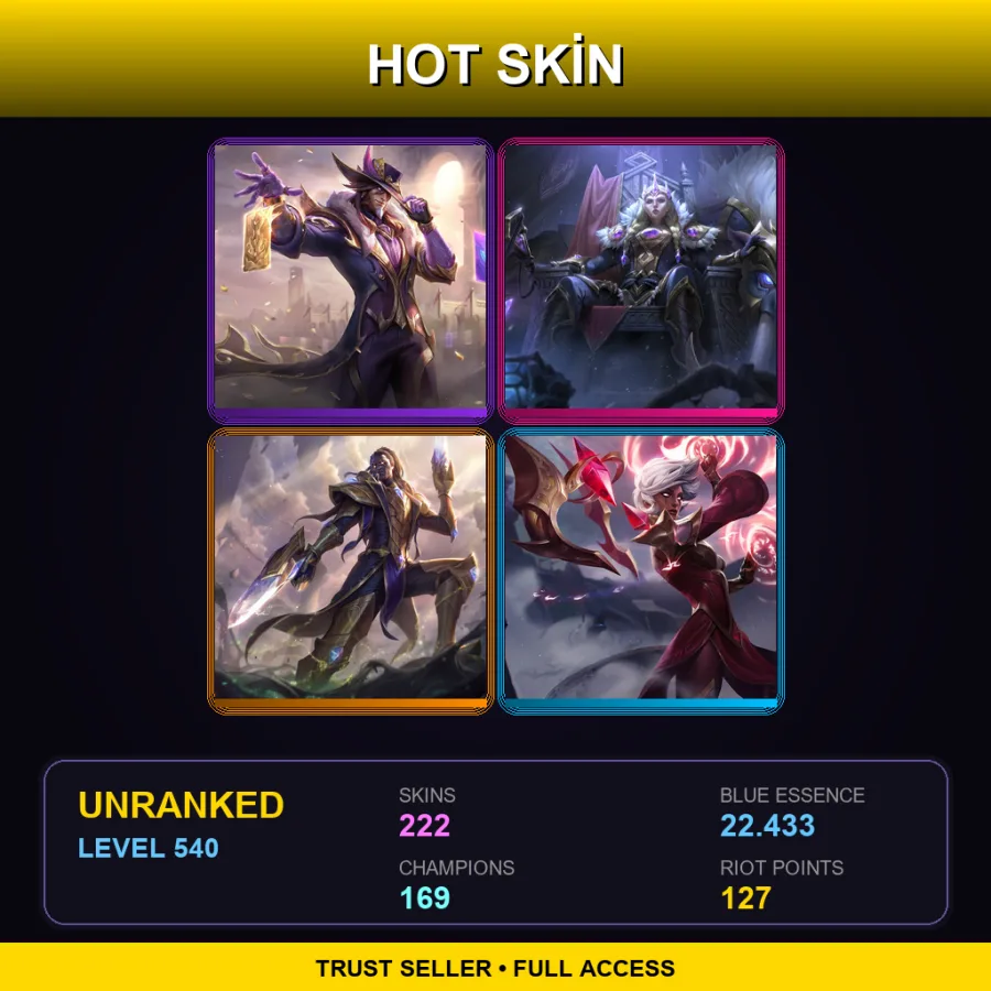 VN | Lv540 | Unranked | 222 Skin | 169 Champ — Commando Jarvan Iv