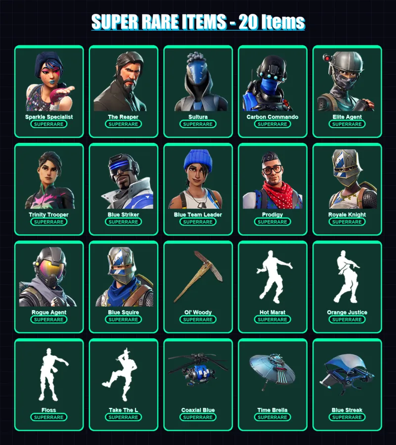 [PS4/PS5/PC] | Sparkle Specialist | The Reaper | Sultura | Carbon Commando | Elite Agent | 99 skin | 132 pickaxe | 107 emote | 106 glider | Lv1471