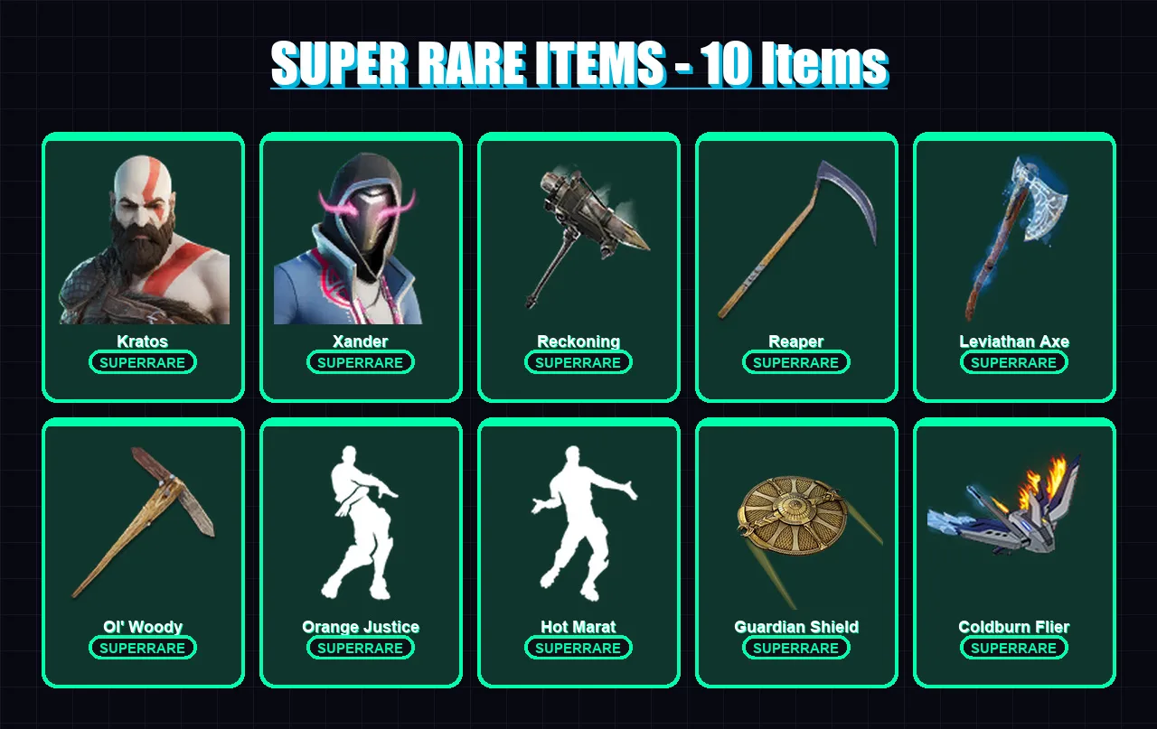 [PS4/PS5/XBOX/PC] | Kratos | Xander | Blaze | Peter Griffin | Zeus | 272 skin | 254 pickaxe | 178 emote | 161 glider | Lv2024