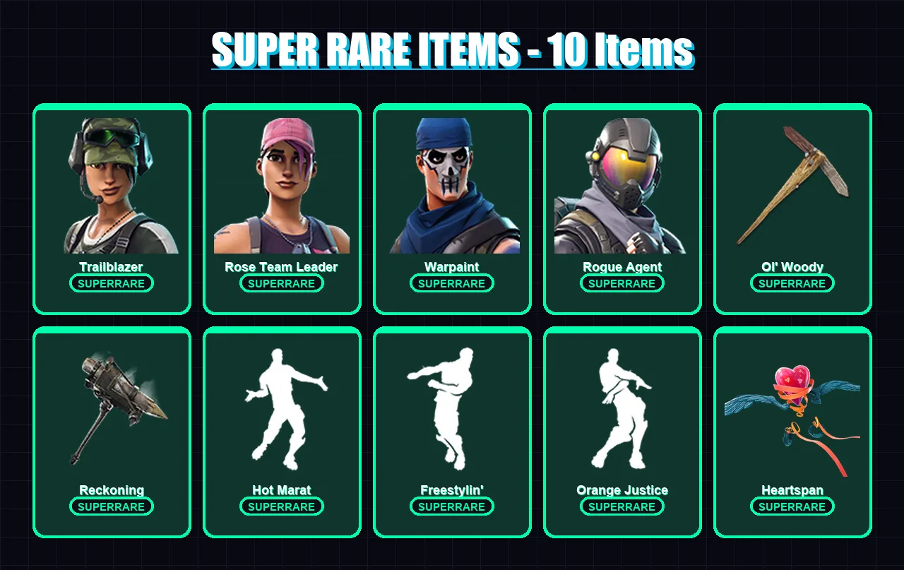 [PS4/PS5/PC] | Trailblazer | Rose Team Leader | Warpaint | Rogue Agent | Omega | 40 skin | 24 pickaxe | 42 emote | 33 glider | Lv410 — Fortnite account