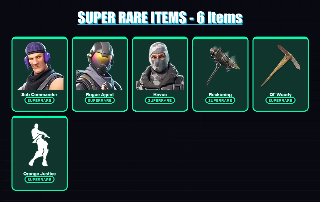 [PC/XBOX/PSN] | Sub Commander | Rogue Agent | Havoc | Carbide | Drift | 43 skin | 72 pickaxe | 41 emote | 49 glider | Lv605