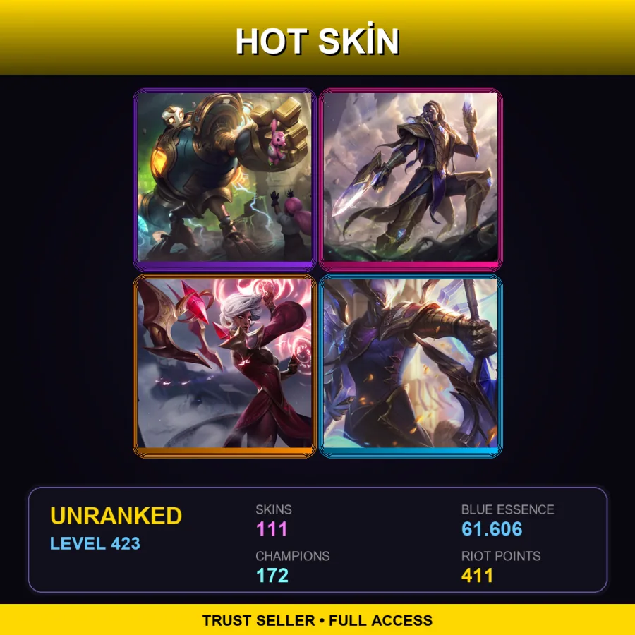 BR | Victorious Blitzcrank | Victorious Lucian | Conqueror Karma | Victorious Aatrox | 111 Skin | 172 Champ | Lv423