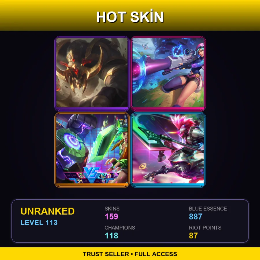 EUW | Lv113 | Unranked | 159 Skin | 118 Champ