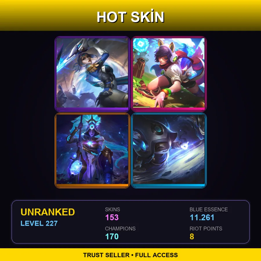 SG | Lv227 | Unranked | 153 Skin | 170 Champ