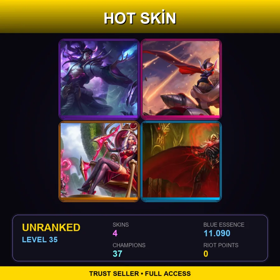 VN | Lv35 | Unranked | 4 Skin | 37 Champ