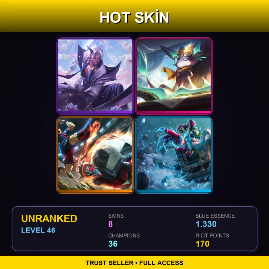 OCE | Lv46 | Unranked | 8 Skin | 36 Champ with Jarvan IV