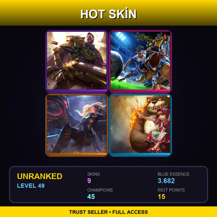 LAS | Lv49 | Unranked | 9 Skin | 45 Champ