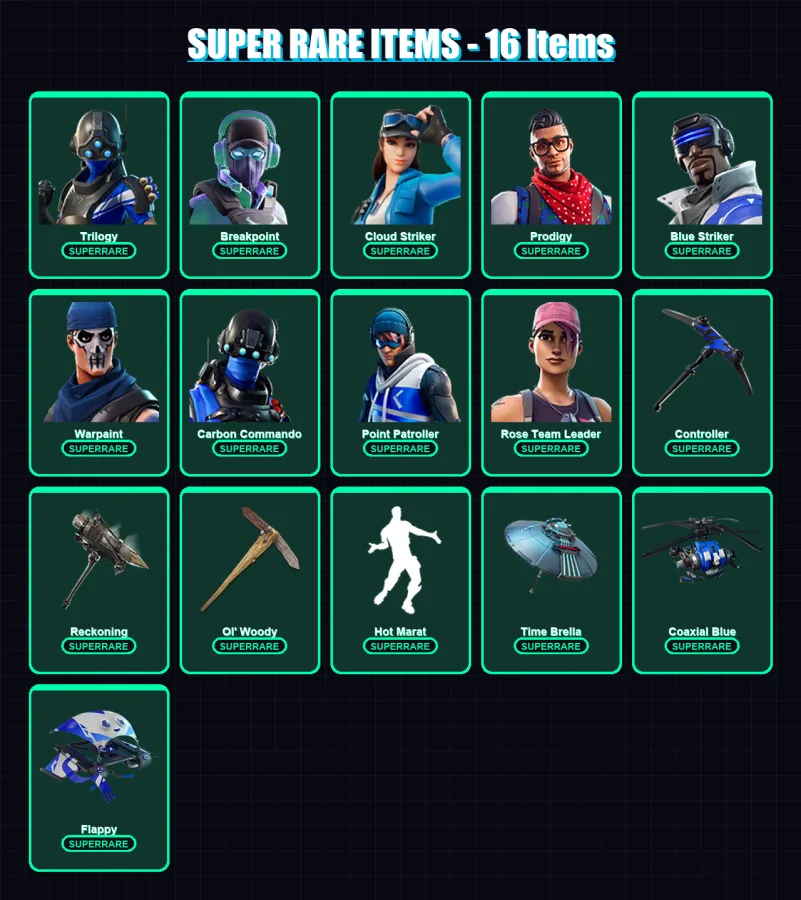 [PS4/PS5/XBOX/PC] | Trilogy | Breakpoint | Cloud Striker | Prodigy | Blue Striker | 65 skin | 45 pickaxe | 60 emote | 53 glider | Lv496 — Fortnite account