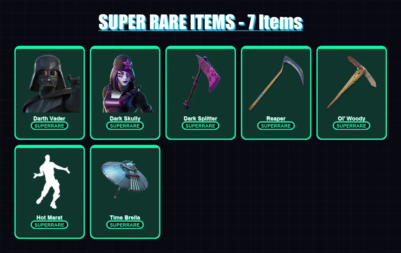 [PC] | Darth Vader | Dark Skully | Fade | Frozen Red Knight | Sorana | 340 skin | 414 pickaxe | 280 emote | 291 glider | Lv6029