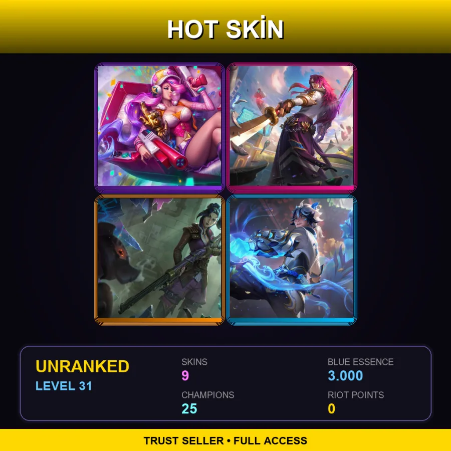LAN | Lv31 | Unranked | 9 Skin | 25 Champ