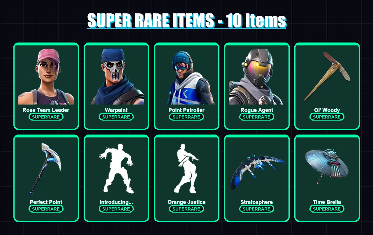 [PC/PSN] | Rose Team Leader | Warpaint | Point Patroller | Rogue Agent | Deadpool | 27 skin | 30 pickaxe | 34 emote | 37 glider | Lv375