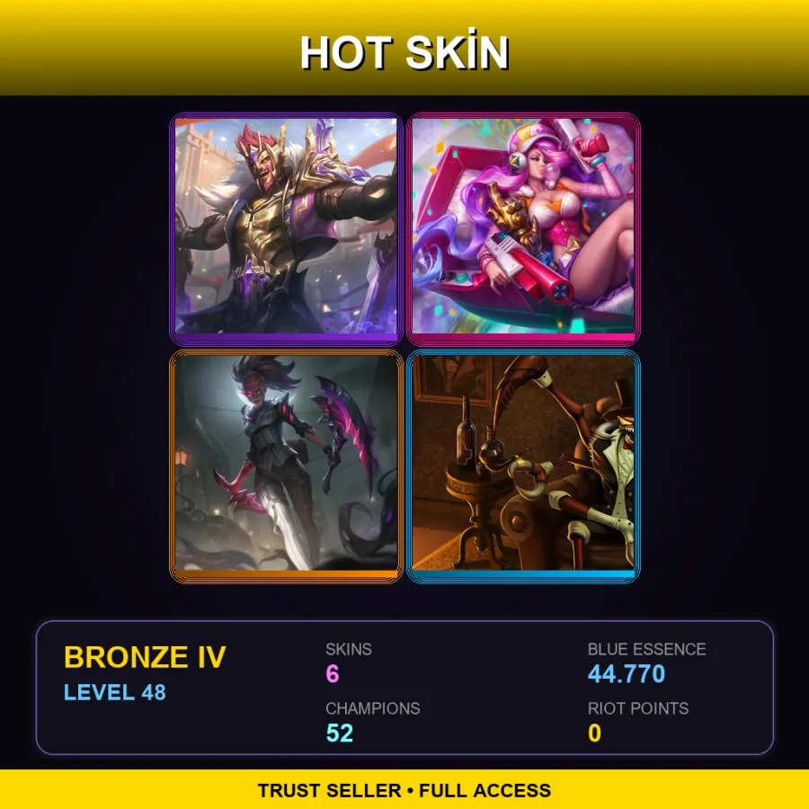 EUNE | Lv48 | Bronze IV | 6 Skin | 52 Champ