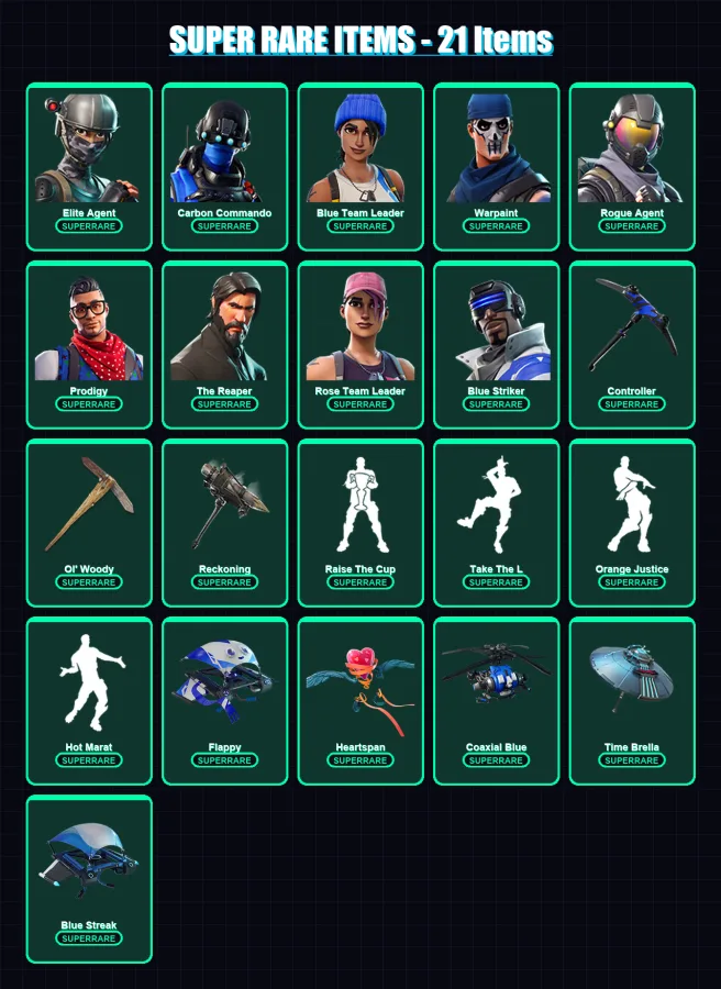 [PS4/PS5/XBOX/PC] | Elite Agent | Carbon Commando | Blue Team Leader | 110 skin | Lv1850