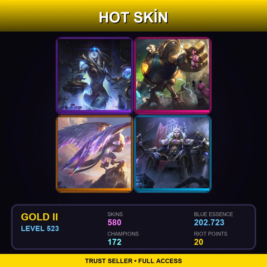 VN | Lv523 | Gold II | 580 Skin | 172 Champ