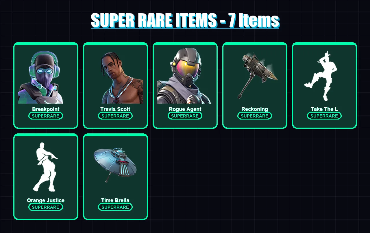 [PC/XBOX/PSN] | Breakpoint | Travis Scott | Rogue Agent | Rox | Ragnarok | 65 skin | 53 pickaxe | 44 emote | 51 glider | Lv624