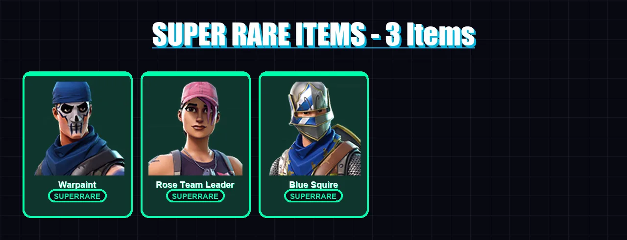 [PC/XBOX/PSN] | Warpaint | Rose Team Leader | Blue Squire | Carbide | Battlehawk | 6 skin | 4 pickaxe | 4 emote | 4 glider | Lv28