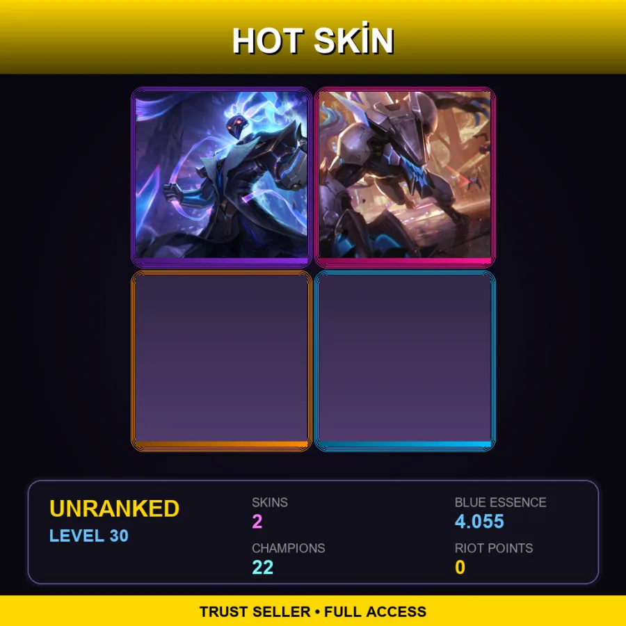 EUNE | Lv30 | Unranked | 2 Skin | 22 Champ — LoL account