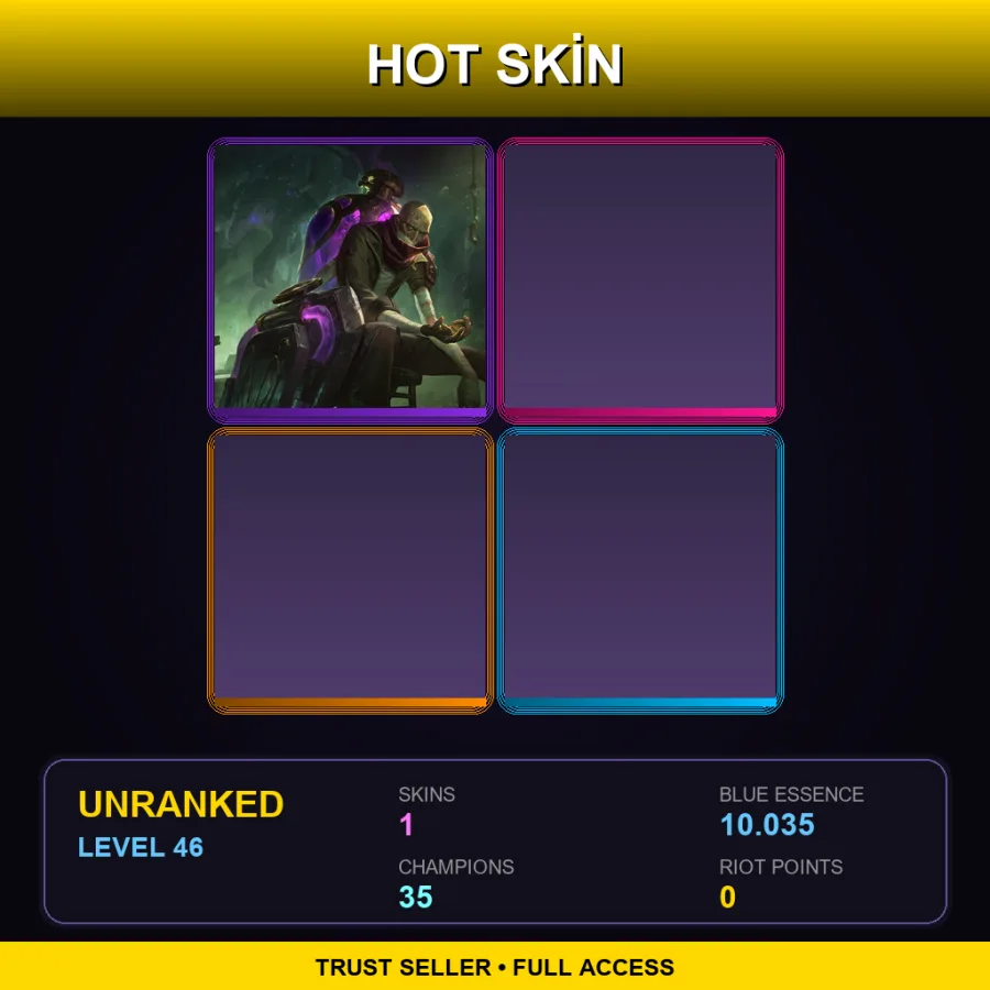 EUW | Lv46 | Unranked | 1 Skin | 35 Champ