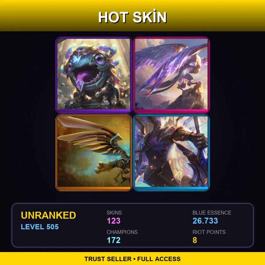 LAS | Lv505 | Unranked | 123 Skin | 172 Champ — Psyops Zed