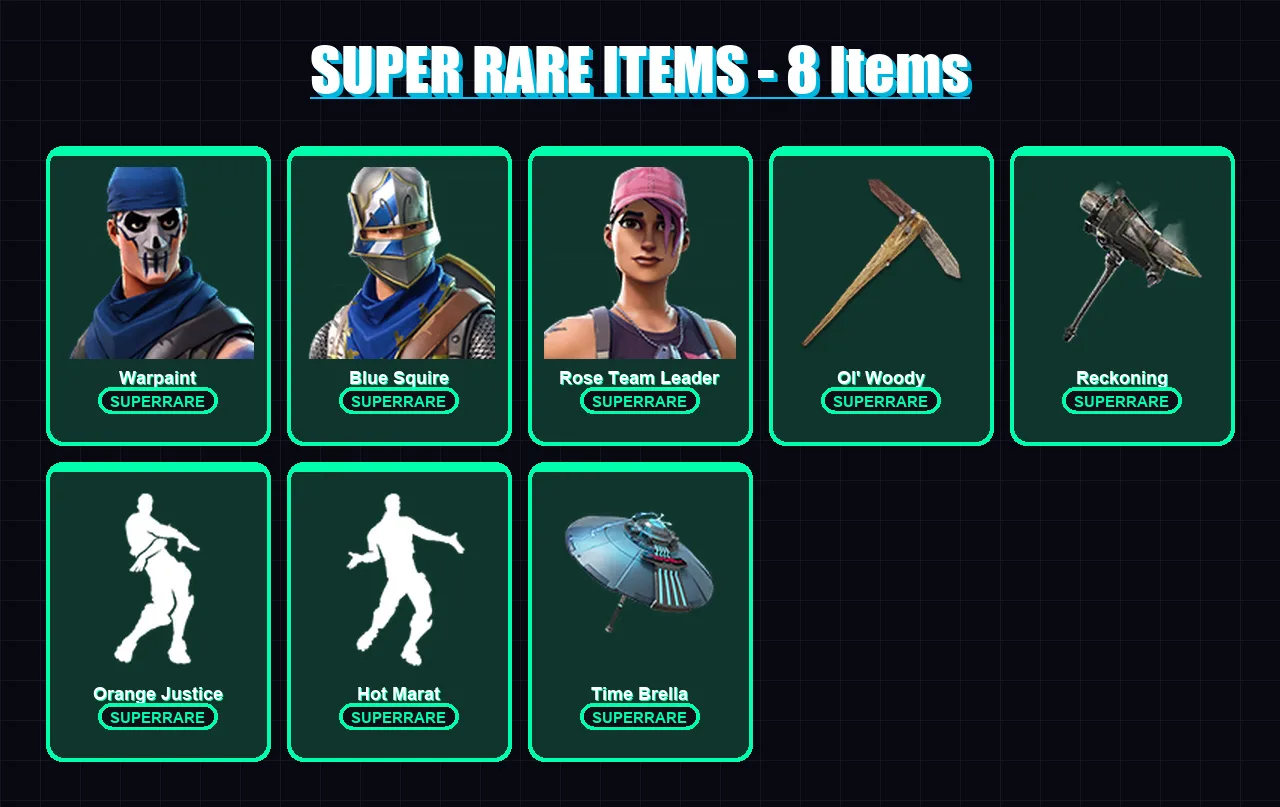 [PC/PSN] | Warpaint | Blue Squire | Rose Team Leader | Ronin | Calamity | 47 skin | 53 pickaxe | 59 emote | 58 glider | Lv596 — Fortnite account