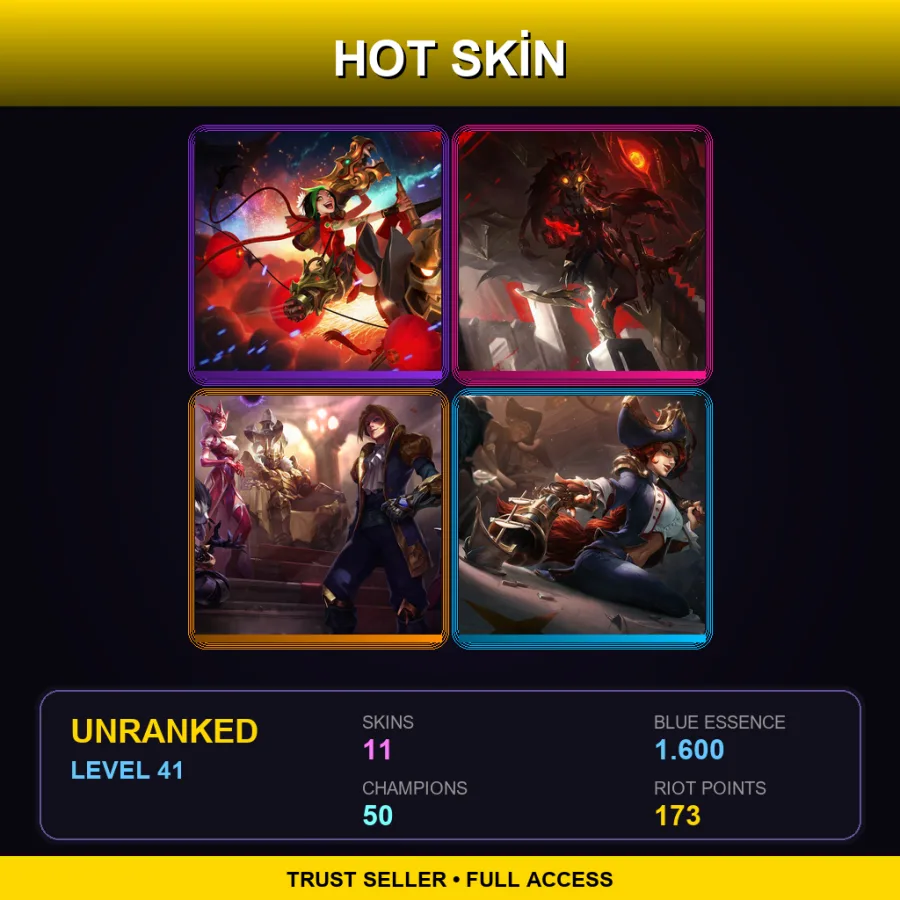LAN | Lv41 | Unranked | 11 Skin | 50 Champ