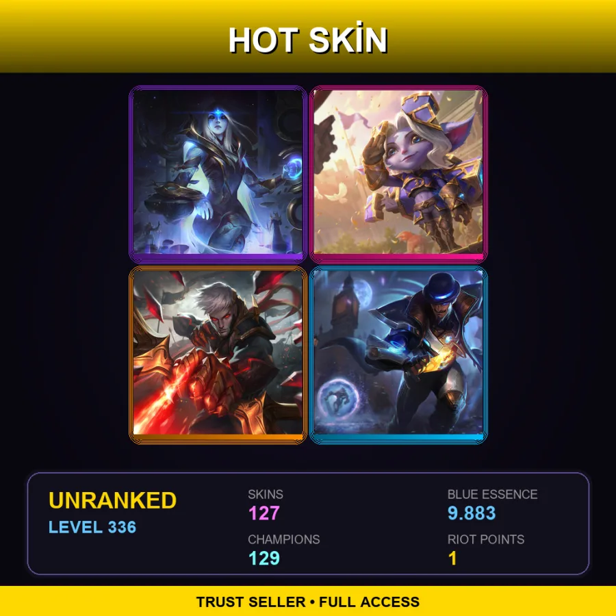 SG | Lv336 | Unranked | 127 Skin | 129 Champ — Pulsefire Caitlyn