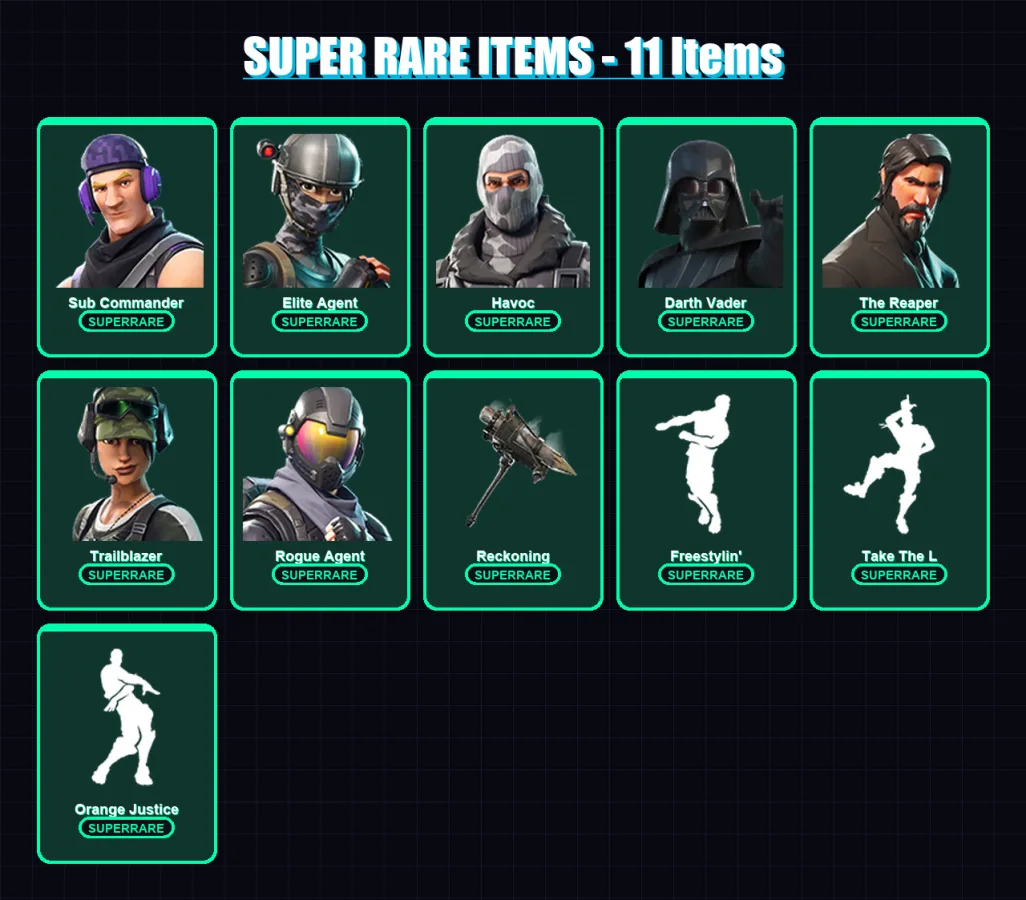 [PC/XBOX/PSN] | Sub Commander | Elite Agent | Havoc | Darth Vader | The Reaper | 120 skin | 115 pickaxe | 126 emote | 133 glider | Lv2064