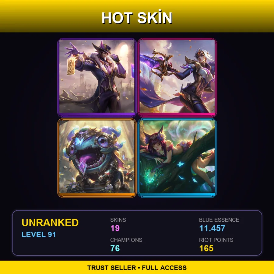 LAN | Lv91 | Unranked | 19 Skin | 76 Champ — Badger Teemo