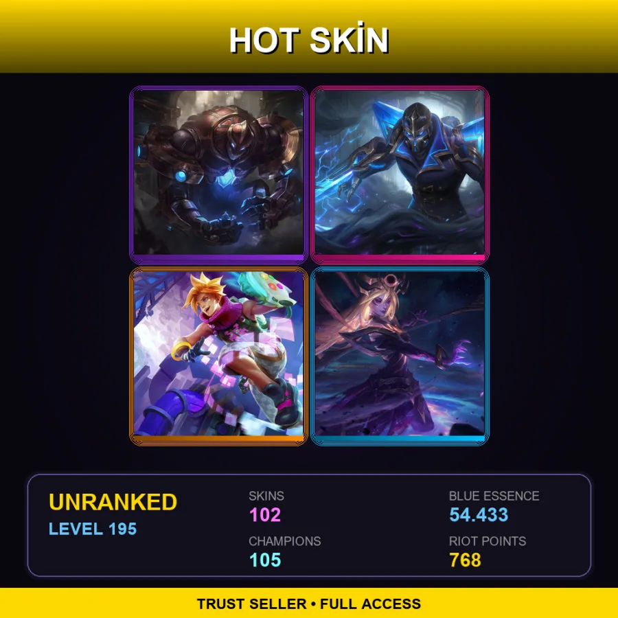 EUW | Lv195 | Unranked | 102 Skin | 105 Champ — Solar Eclipse Sivir