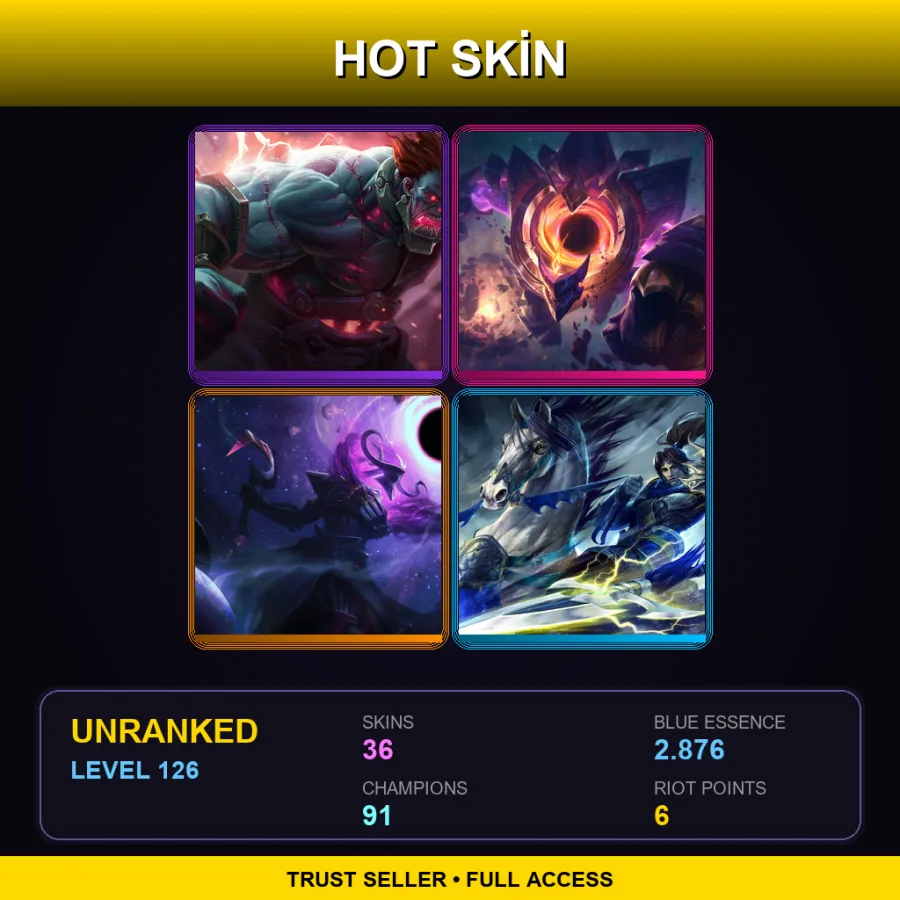 TR | Lv126 | Unranked | 36 Skin | 91 Champ