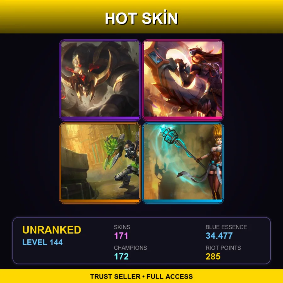 EUW | Lv144 | Unranked | 171 Skin | 172 Champ
