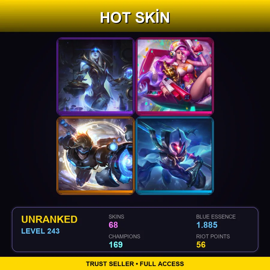 LAS | Lv243 | Unranked | 68 Skin | 169 Champ