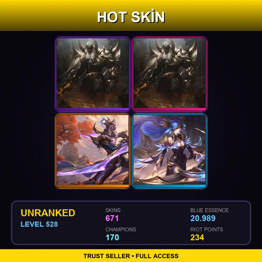 NA | Lv528 | Unranked | 671 Skin | 170 Champ