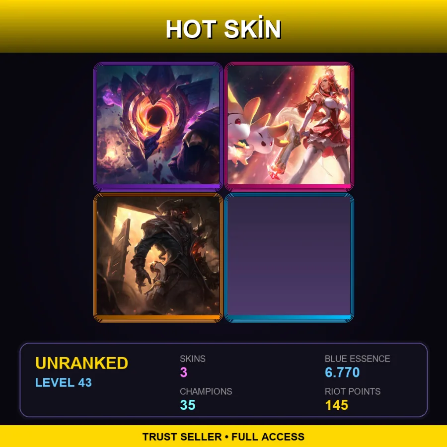 EUW | Lv43 | Unranked | 3 Skin | 35 Champ — High Noon Lucian