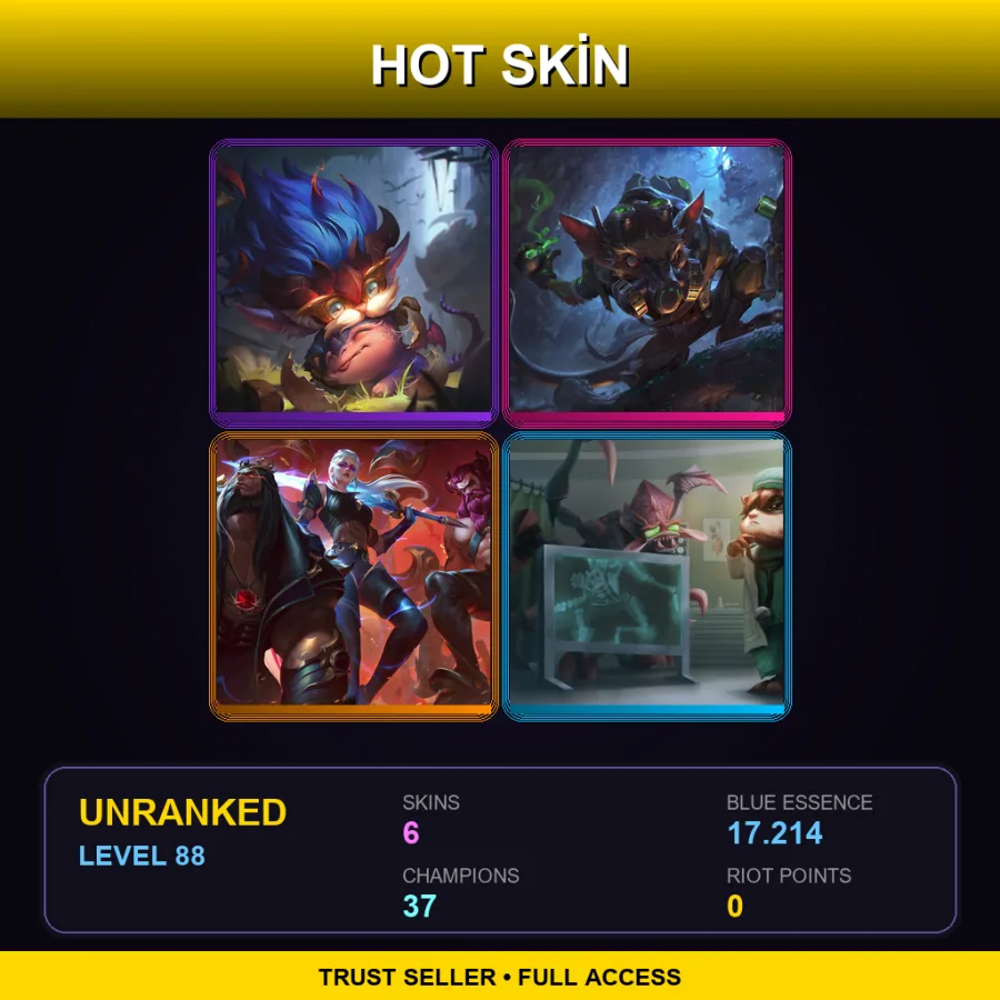 LAN | Lv88 | Unranked | 6 Skin | 37 Champ
