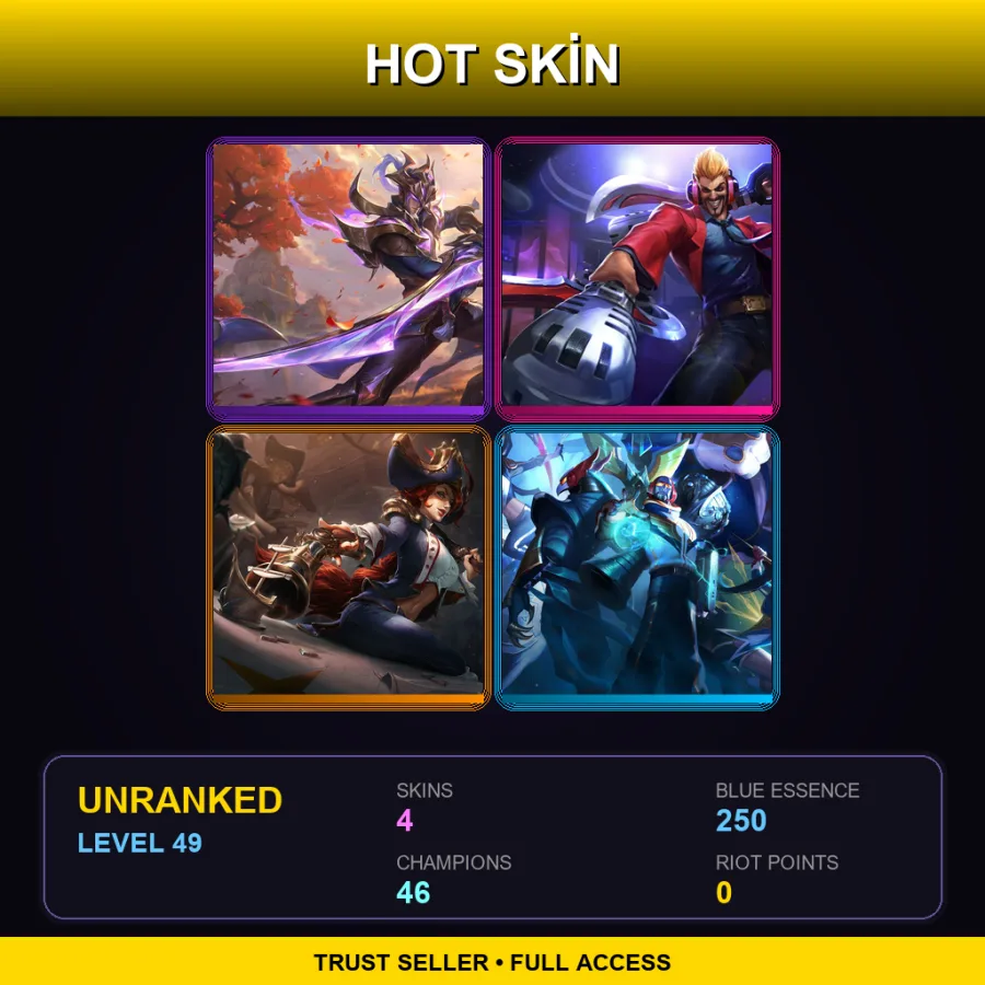 EUW | Lv49 | Unranked | 4 Skin | 46 Champ