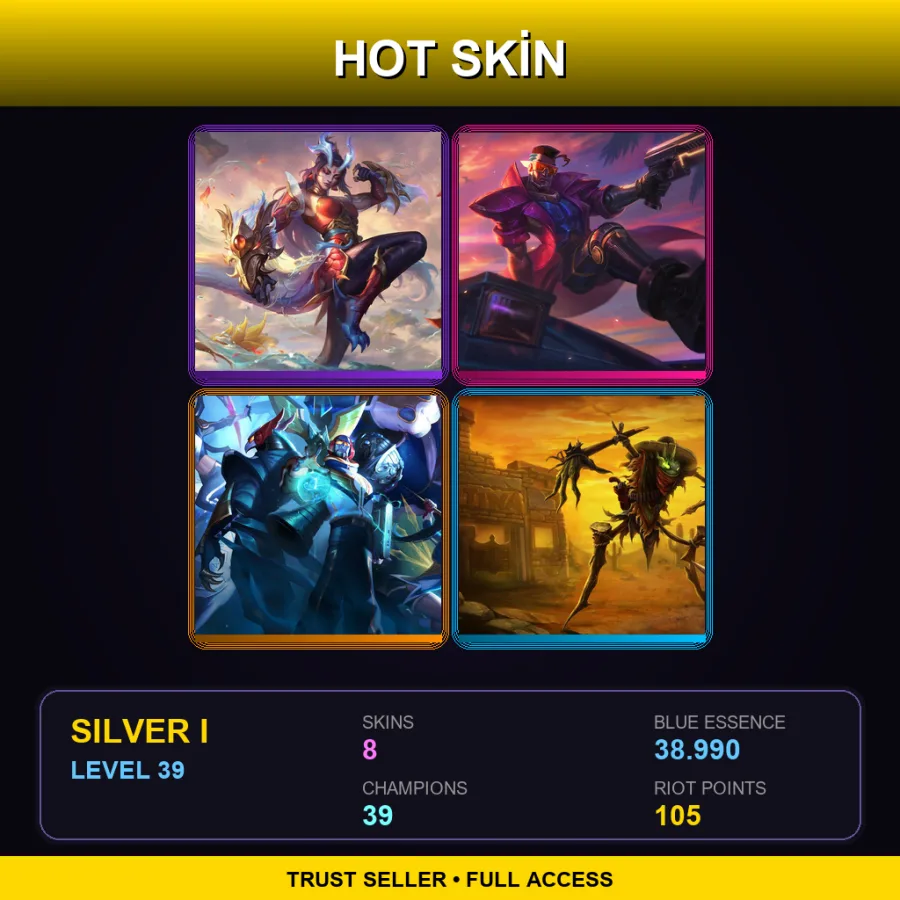 EUW | Lv39 | Silver I | 8 Skin | 39 Champ