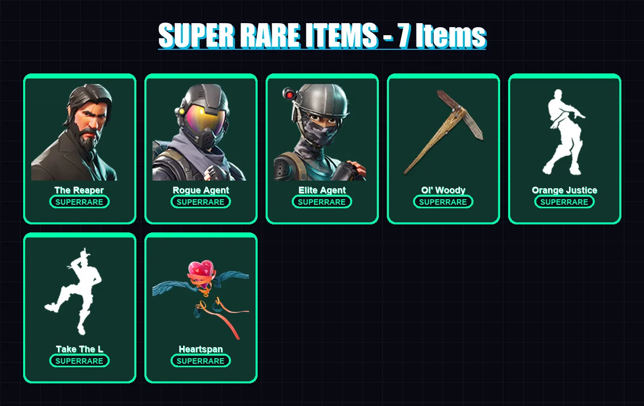 [PC/XBOX/PSN] | The Reaper | Rogue Agent | Elite Agent | Valor | Dark Voyager | 43 skin | 29 pickaxe | 39 emote | 33 glider | Lv366