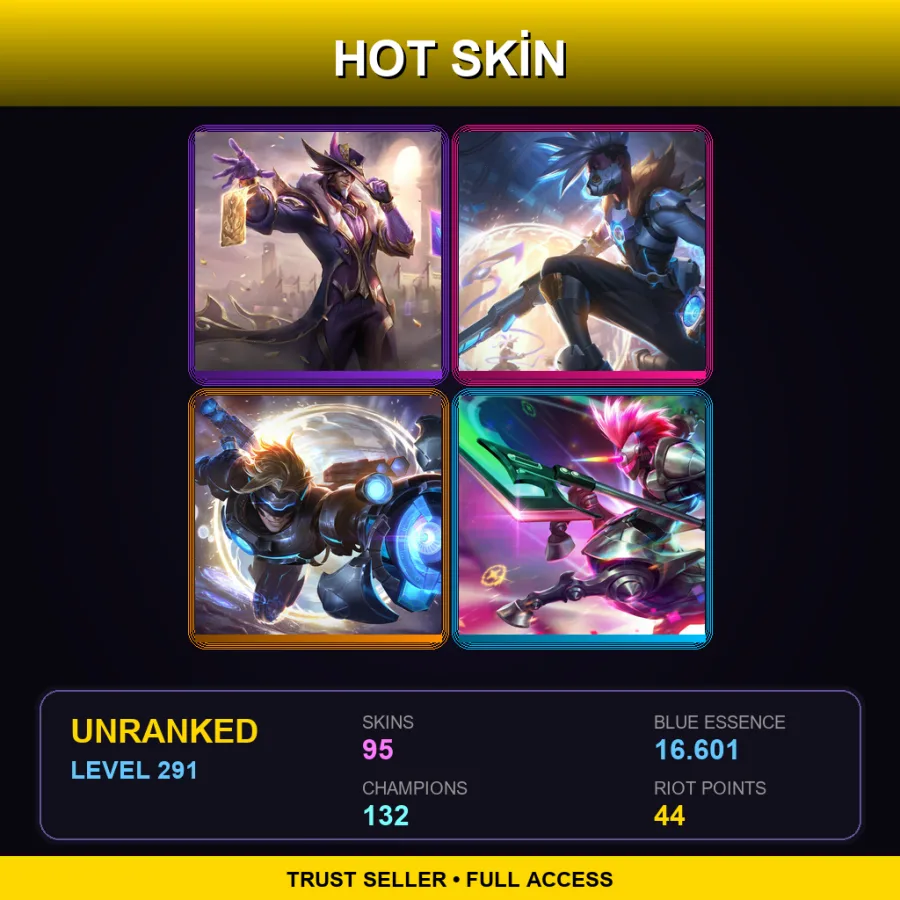 LAN | Lv291 | Unranked | 95 Skin | 132 Champ with Ashe