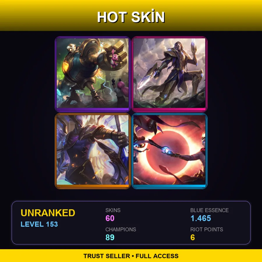 SG | Lv153 | Unranked | 60 Skin | 89 Champ — Darkrider Sejuani