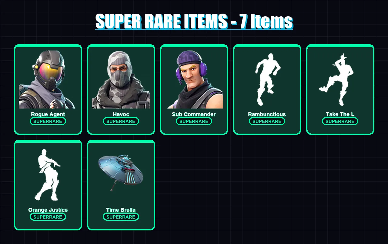 [PC/XBOX/PSN] | Rogue Agent | Havoc | Sub Commander | The Visitor | Omegarok | 52 skin | 50 pickaxe | 44 emote | 44 glider | Lv521