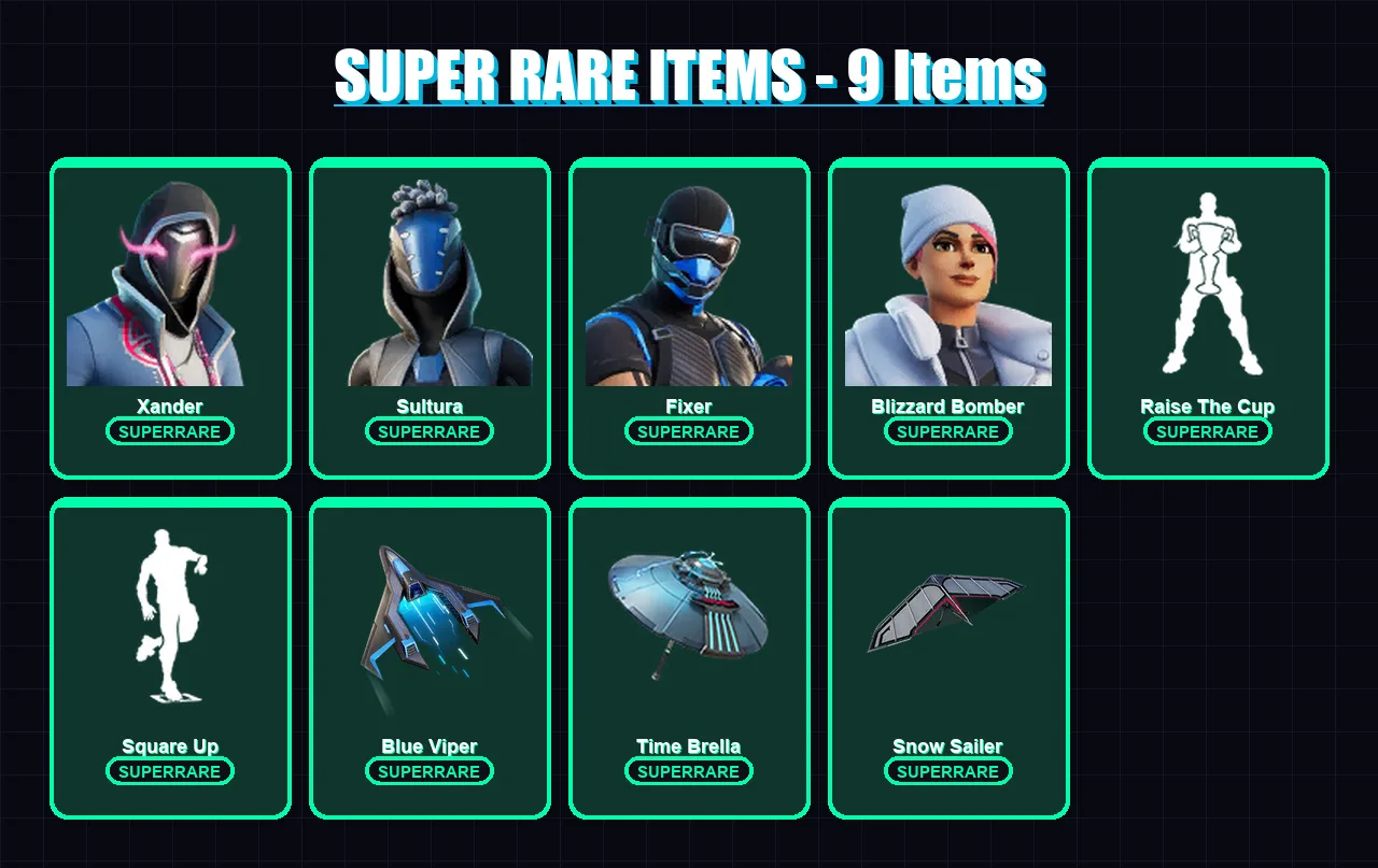[PC] | Xander | Sultura | Fixer | Blizzard Bomber | Kymera | 146 skin | 163 pickaxe | 145 emote | 141 glider | Lv2406