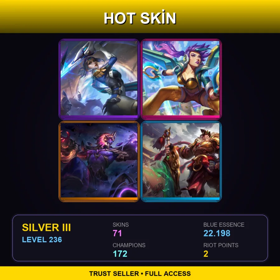 EUW | Lv236 | Silver III | 71 Skin | 172 Champ