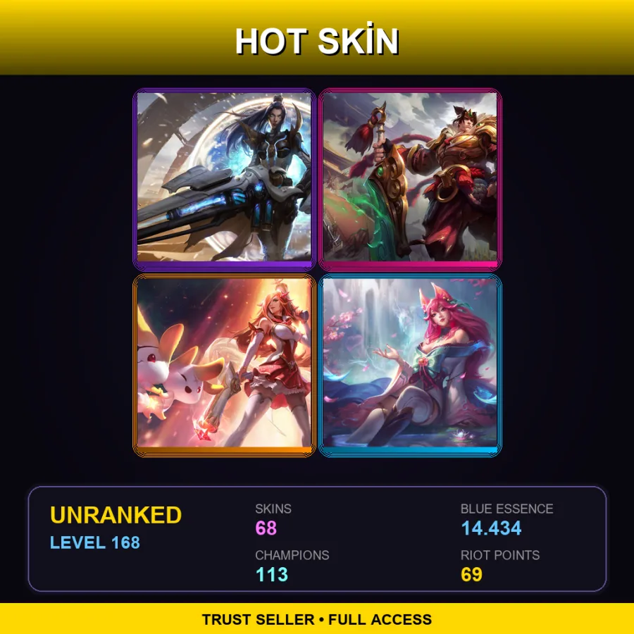 EUW | Lv168 | Unranked | 68 Skin | 113 Champ