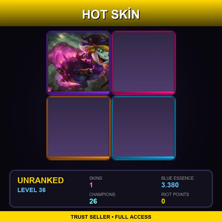 LAN | Bewitching Tristana | 1 Skin | 26 Champ | Lv36