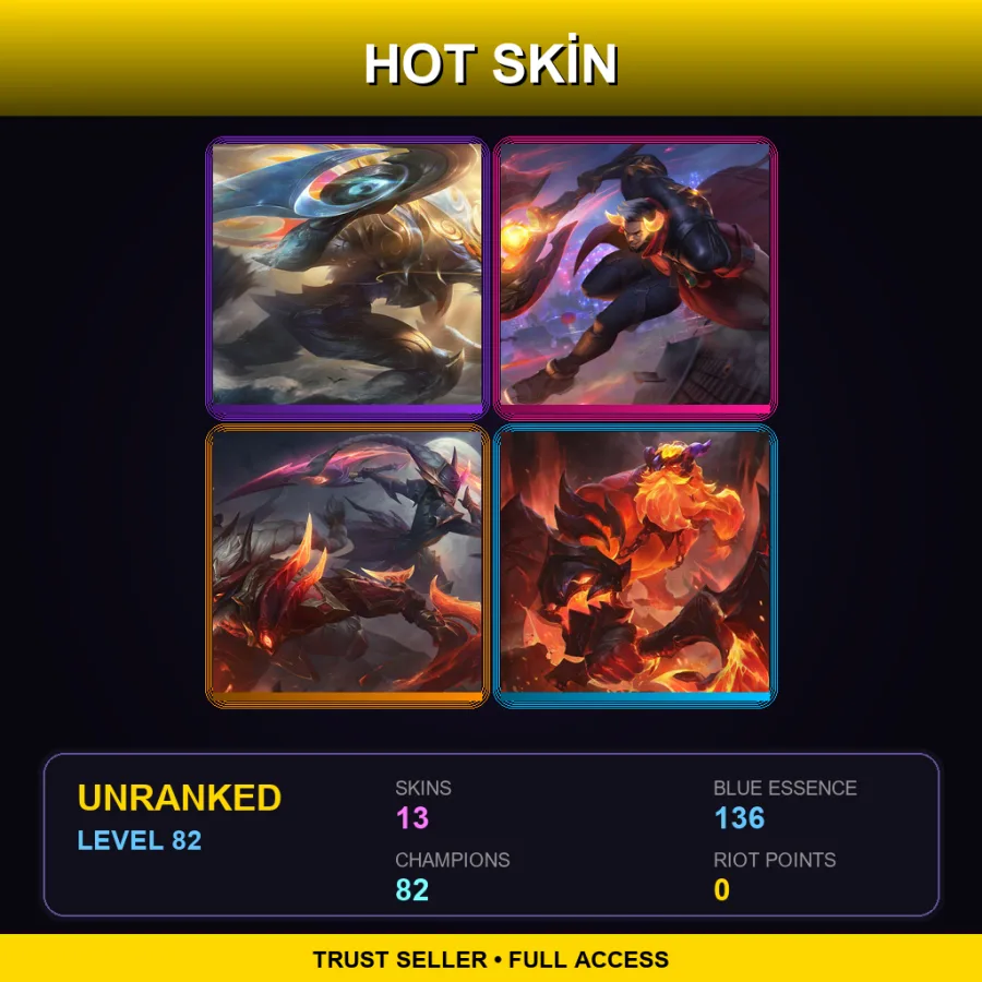 TR | Lv82 | Unranked | 13 Skin | 82 Champ