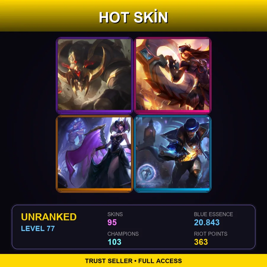 VN | Lv77 | Unranked | 95 Skin | 103 Champ