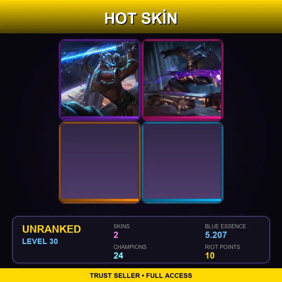 EUNE | Lv30 | Unranked | 2 Skin | 24 Champ — Assassin Master Yi