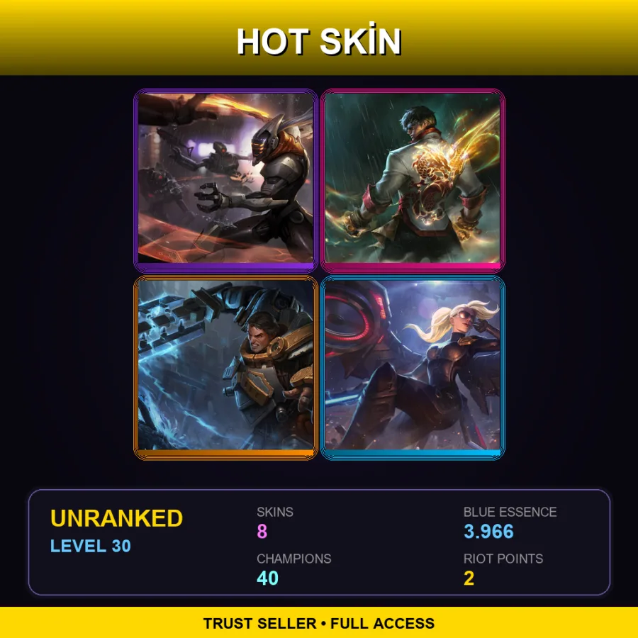 BR | Lv30 | Unranked | 8 Skin | 40 Champ — LoL account